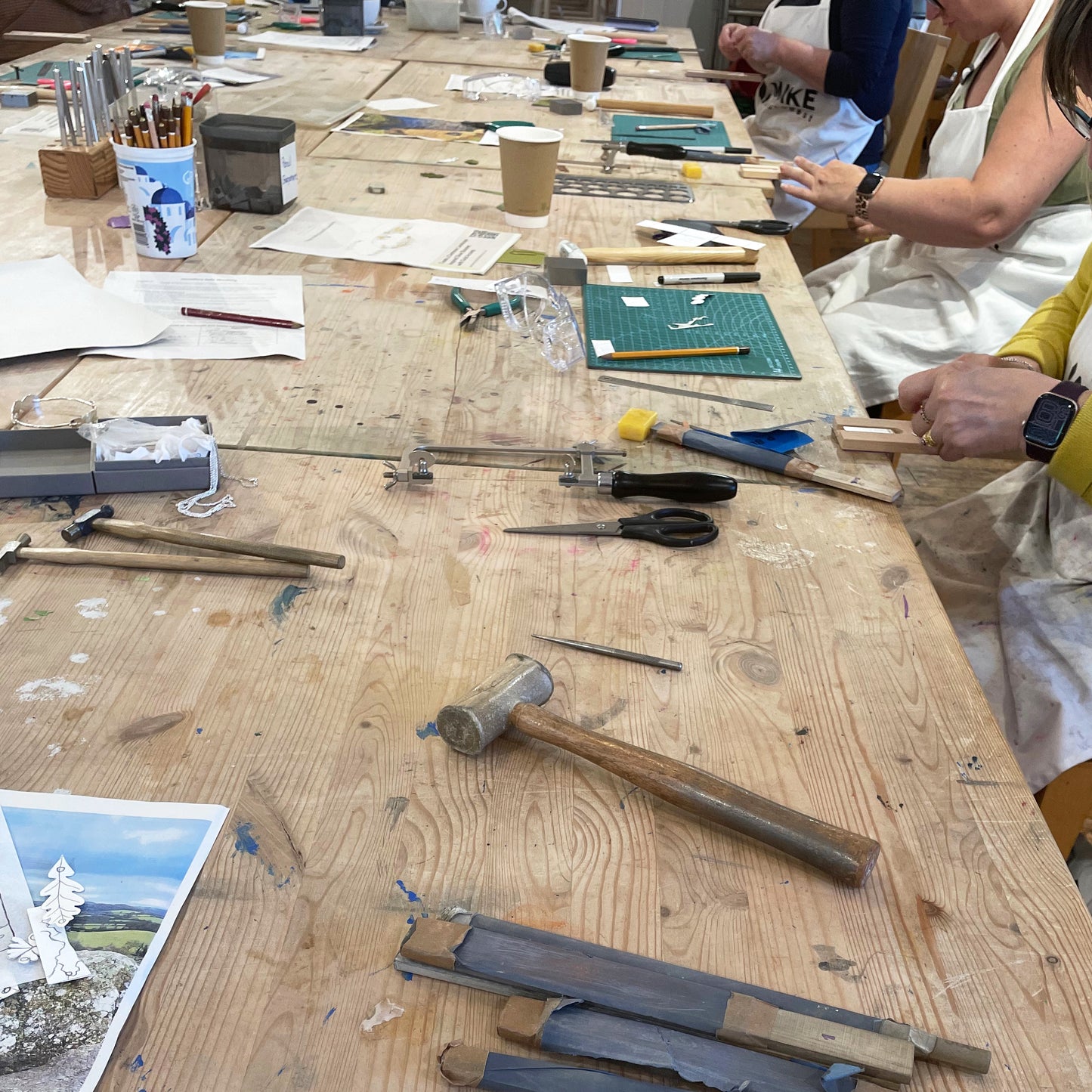 6 December 2025 Ashburton Jewellery School - Make Three Sterling Silver Stacking Rings, Tools and work bench