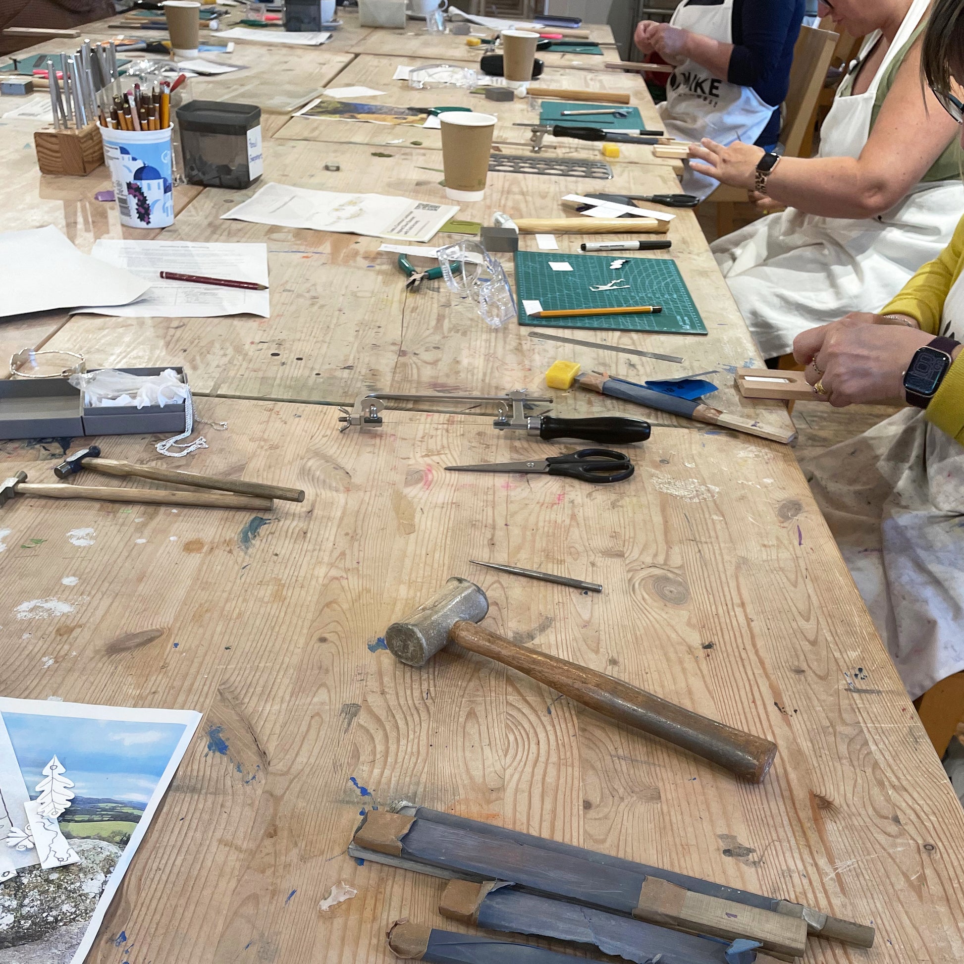 6 December 2025 Ashburton Jewellery School - Make Three Sterling Silver Stacking Rings, Tools and work bench