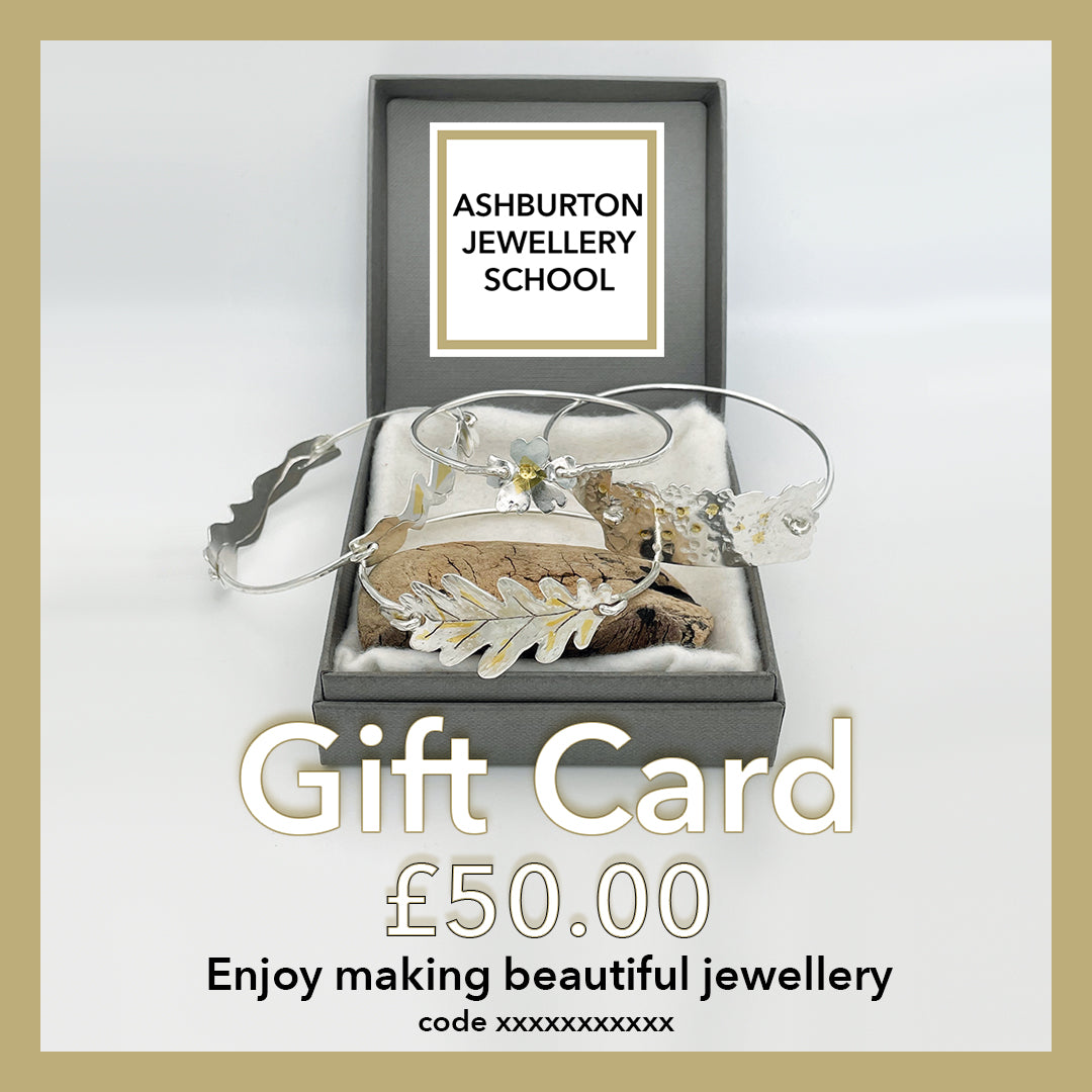 £50.00 Gift card for Ashburton Jewellery School with jewellery in a box on a white background