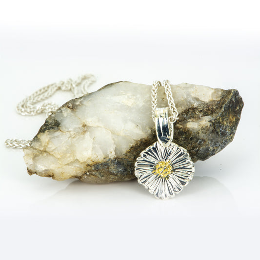 Expanded Skies Dartmoor Daisy Pendant Necklace with 24ct Gold Accents