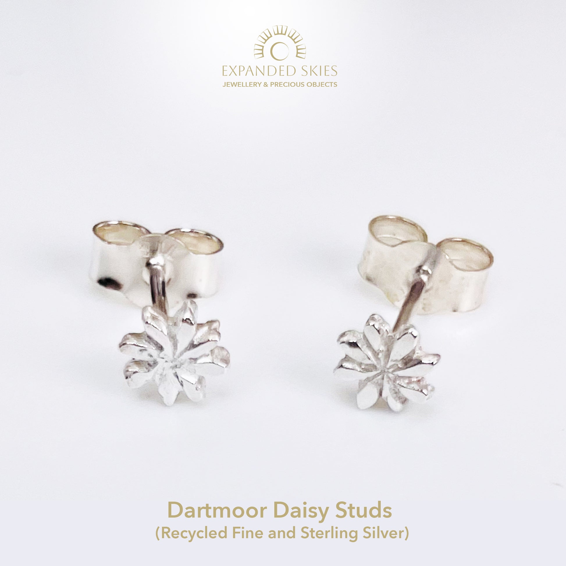 The Expanded Skies Dartmoor Daisy Studs are inspired by the daisies that speckle meadows of the lowland moor and waysides, bringing lightness and joy.