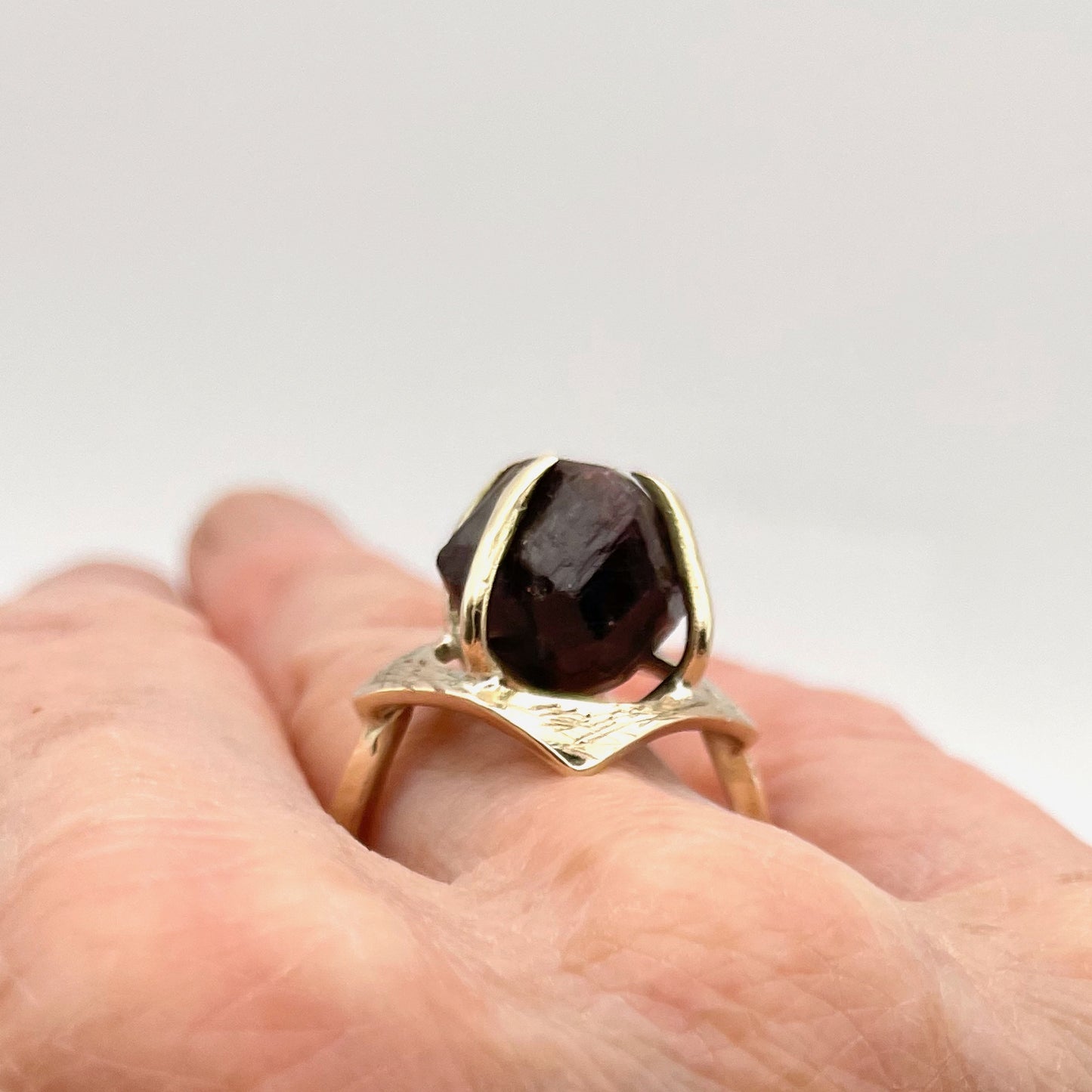 Expanded Skies Heaven and Earth Raw Garnet Ring