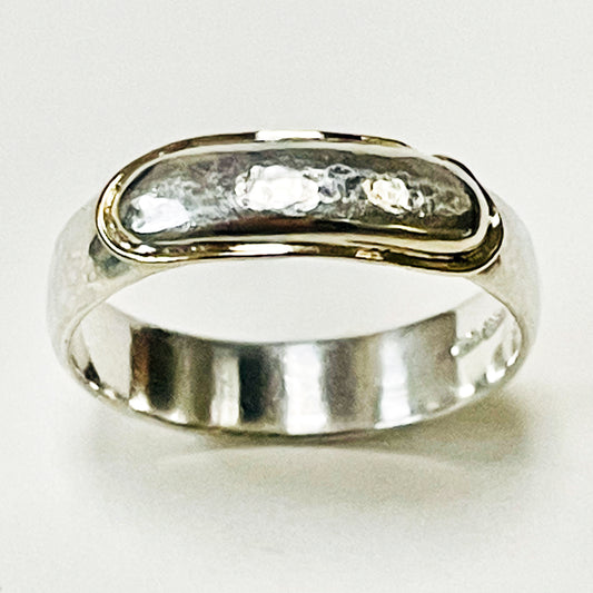 Expanded Skies The Dartmoor High Tor Hammered Ring inlaid with 9ct gold 