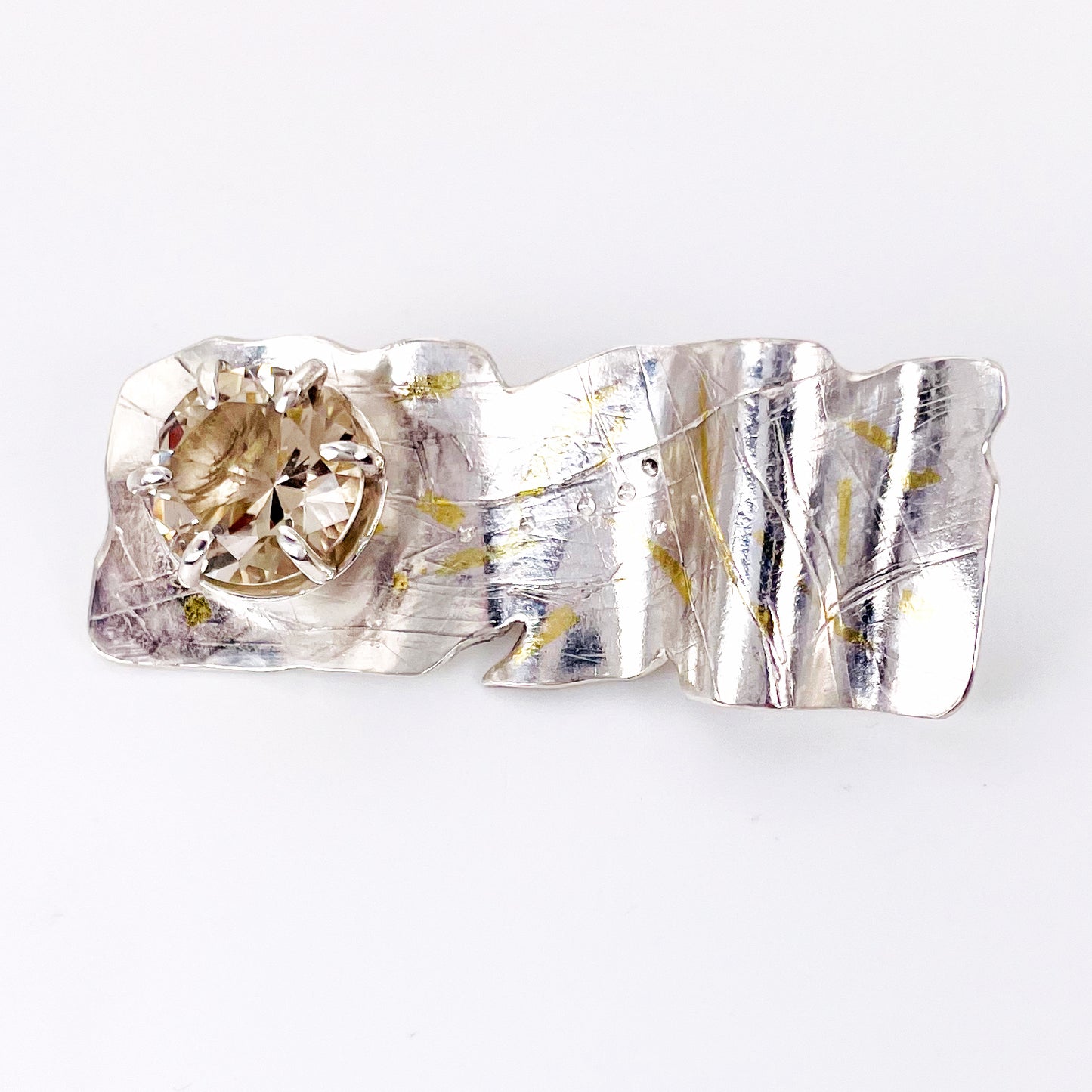 Expanded Skies Sun Over High Moor Citrine Brooch