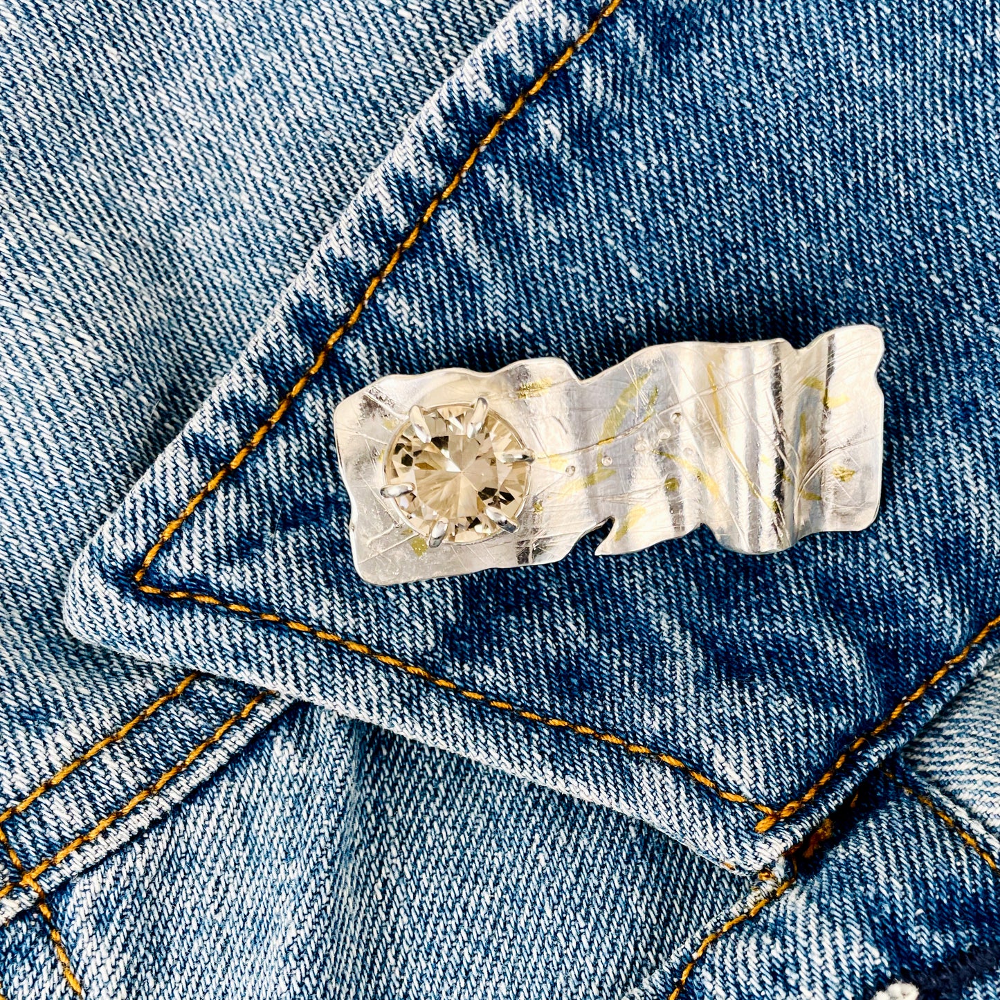 Expanded Skies Sun Over High Moor Citrine Brooch