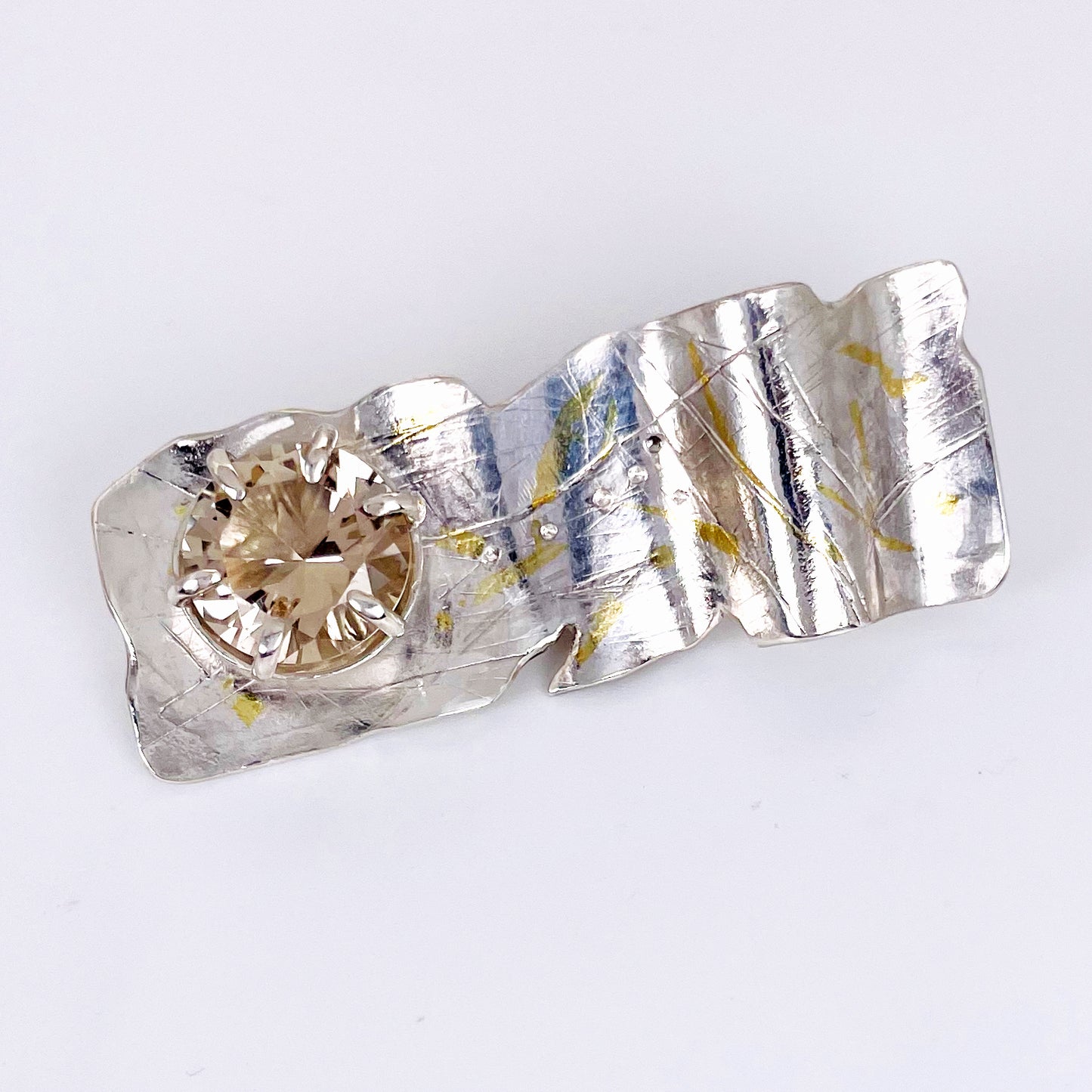 Expanded Skies Sun Over High Moor Citrine Brooch