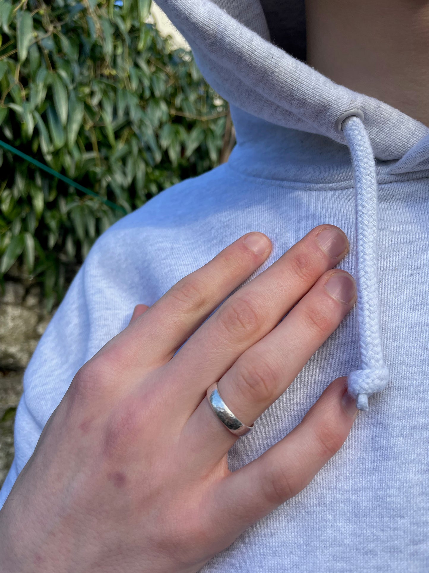 Dartmoor Wide Hammered Ring